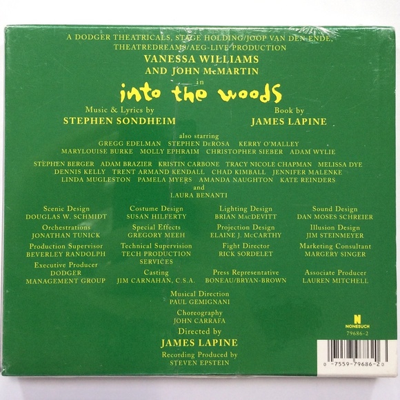 Into the Woods Audio CD 2002 Broadway Revival Cast 075597968620 factory sealed - Picture 2 of 3